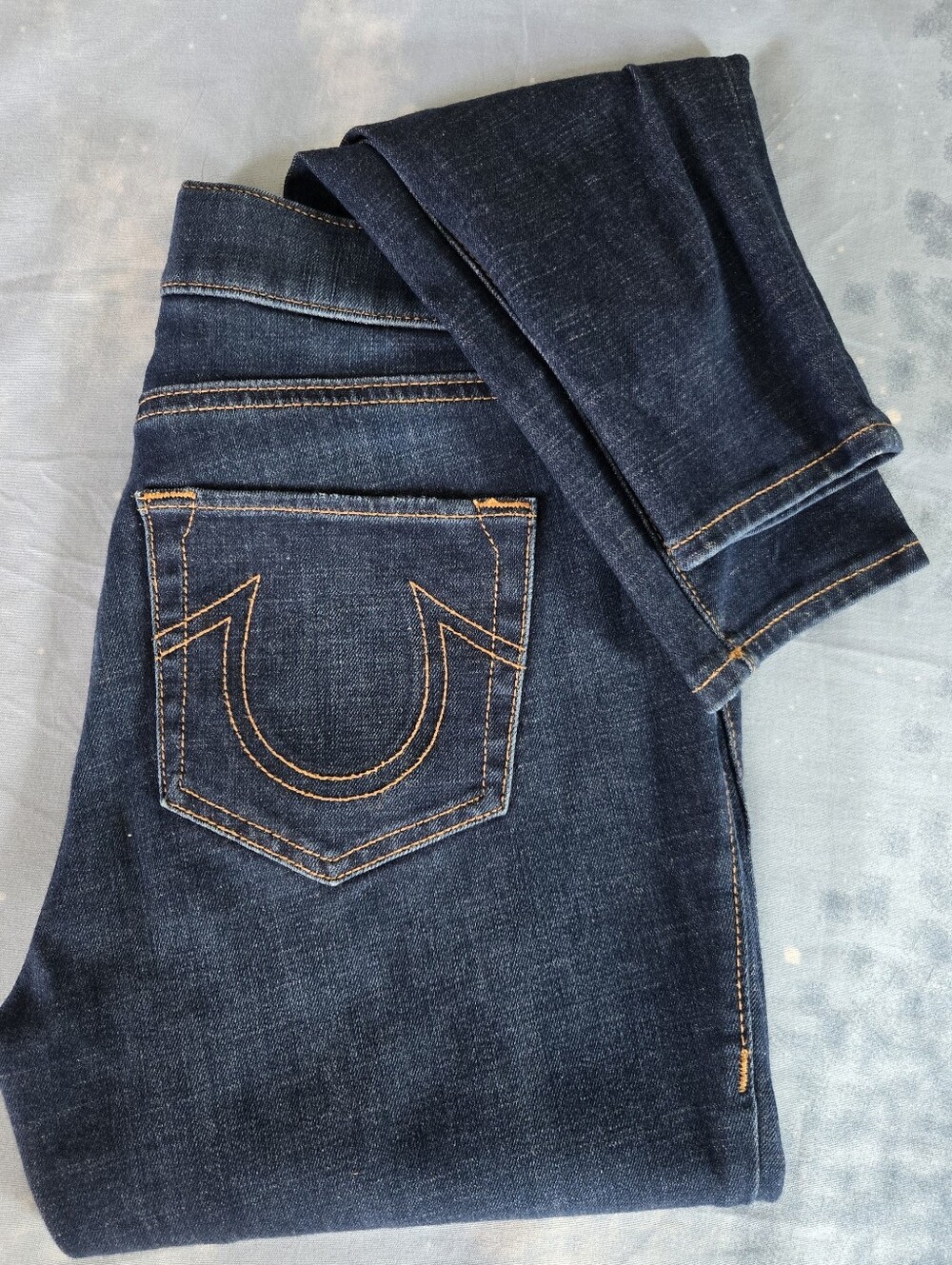 True Religion Dark Blue Women's Jeans - Classic Pocket Stitch